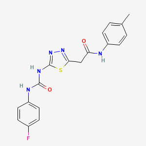 2-[5-({[(4-fluorophenyl)amino]carbonyl}amino)-1,3,4-thiadiazol-2-yl]-N-(4-methylphenyl)acetamide