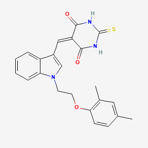 5-({1-[2-(2,4-dimethylphenoxy)ethyl]-1H-indol-3-yl}methylene)-2-thioxodihydro-4,6(1H,5H)-pyrimidinedione