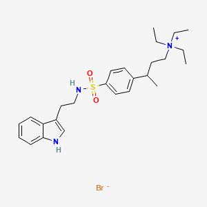 N,N,N-triethyl-3-[4-({[2-(1H-indol-3-yl)ethyl]amino}sulfonyl)phenyl]-1-butanaminium bromide