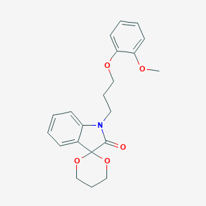 molecular formula C21H23NO5 B367250 1'-(3-(2-Methoxyphenoxy)propyl)spiro[[1,3]dioxane-2,3'-indolin]-2'-one CAS No. 876890-61-8