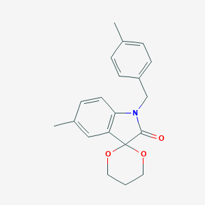 molecular formula C20H21NO3 B367251 5'-Methyl-1'-[(4-methylphenyl)methyl]spiro[1,3-dioxane-2,3'-indole]-2'-one CAS No. 882382-71-0