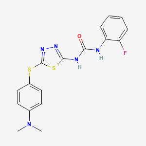 N-(5-{[4-(dimethylamino)phenyl]thio}-1,3,4-thiadiazol-2-yl)-N'-(2-fluorophenyl)urea