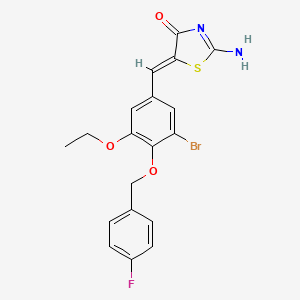 5-{3-bromo-5-ethoxy-4-[(4-fluorobenzyl)oxy]benzylidene}-2-imino-1,3-thiazolidin-4-one