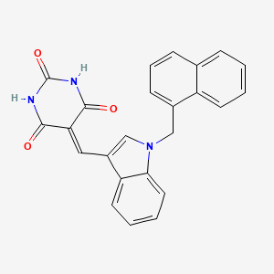 molecular formula C24H17N3O3 B3672634 5-{[1-(1-naphthylmethyl)-1H-indol-3-yl]methylene}-2,4,6(1H,3H,5H)-pyrimidinetrione 