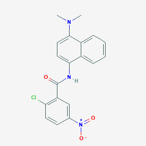 molecular formula C19H16ClN3O3 B3672652 2-chloro-N-[4-(dimethylamino)-1-naphthyl]-5-nitrobenzamide 