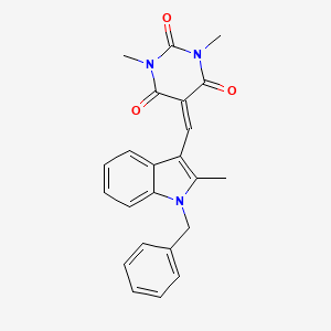 molecular formula C23H21N3O3 B3672684 5-[(1-benzyl-2-methyl-1H-indol-3-yl)methylene]-1,3-dimethyl-2,4,6(1H,3H,5H)-pyrimidinetrione 