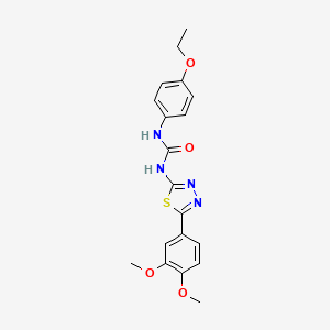 molecular formula C19H20N4O4S B3672692 N-[5-(3,4-dimethoxyphenyl)-1,3,4-thiadiazol-2-yl]-N'-(4-ethoxyphenyl)urea 