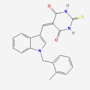 5-{[1-(2-methylbenzyl)-1H-indol-3-yl]methylene}-2-thioxodihydro-4,6(1H,5H)-pyrimidinedione