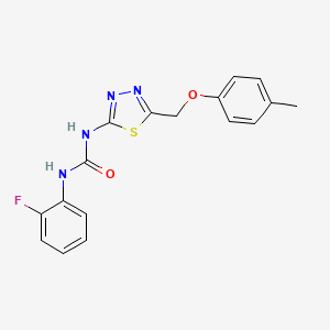 molecular formula C17H15FN4O2S B3672719 N-(2-fluorophenyl)-N'-{5-[(4-methylphenoxy)methyl]-1,3,4-thiadiazol-2-yl}urea 