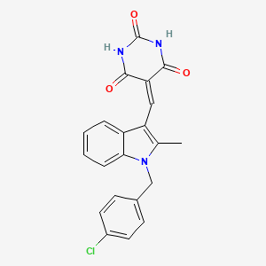 5-{[1-(4-chlorobenzyl)-2-methyl-1H-indol-3-yl]methylene}-2,4,6(1H,3H,5H)-pyrimidinetrione