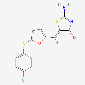 5-({5-[(4-chlorophenyl)thio]-2-furyl}methylene)-2-imino-1,3-thiazolidin-4-one