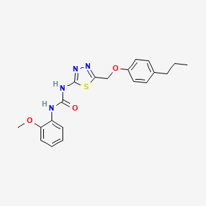 molecular formula C20H22N4O3S B3672785 N-(2-methoxyphenyl)-N'-{5-[(4-propylphenoxy)methyl]-1,3,4-thiadiazol-2-yl}urea 