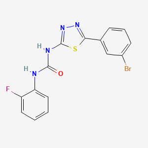 molecular formula C15H10BrFN4OS B3672791 N-[5-(3-bromophenyl)-1,3,4-thiadiazol-2-yl]-N'-(2-fluorophenyl)urea 