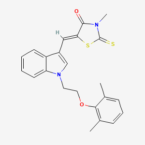 5-({1-[2-(2,6-dimethylphenoxy)ethyl]-1H-indol-3-yl}methylene)-3-methyl-2-thioxo-1,3-thiazolidin-4-one