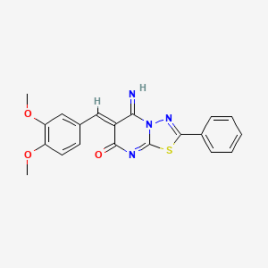 6-(3,4-dimethoxybenzylidene)-5-imino-2-phenyl-5,6-dihydro-7H-[1,3,4]thiadiazolo[3,2-a]pyrimidin-7-one