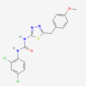 molecular formula C17H14Cl2N4O2S B3672859 N-(2,4-dichlorophenyl)-N'-[5-(4-methoxybenzyl)-1,3,4-thiadiazol-2-yl]urea 