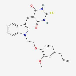 molecular formula C25H23N3O4S B3672872 5-({1-[2-(4-allyl-2-methoxyphenoxy)ethyl]-1H-indol-3-yl}methylene)-2-thioxodihydro-4,6(1H,5H)-pyrimidinedione 