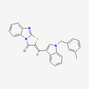 molecular formula C26H19N3OS B3672892 2-{[1-(3-methylbenzyl)-1H-indol-3-yl]methylene}[1,3]thiazolo[3,2-a]benzimidazol-3(2H)-one 