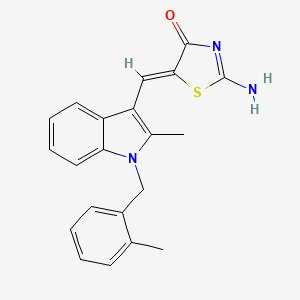 2-imino-5-{[2-methyl-1-(2-methylbenzyl)-1H-indol-3-yl]methylene}-1,3-thiazolidin-4-one