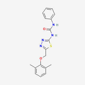 molecular formula C18H18N4O2S B3672972 N-{5-[(2,6-dimethylphenoxy)methyl]-1,3,4-thiadiazol-2-yl}-N'-phenylurea 