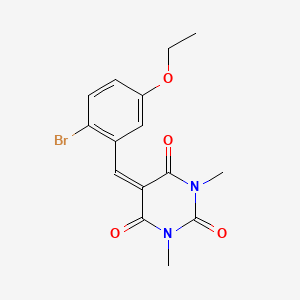 molecular formula C15H15BrN2O4 B3672990 5-(2-bromo-5-ethoxybenzylidene)-1,3-dimethyl-2,4,6(1H,3H,5H)-pyrimidinetrione 