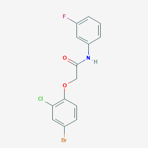 molecular formula C14H10BrClFNO2 B3673029 2-(4-bromo-2-chlorophenoxy)-N-(3-fluorophenyl)acetamide 