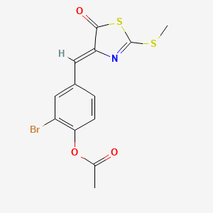 2-bromo-4-{[2-(methylthio)-5-oxo-1,3-thiazol-4(5H)-ylidene]methyl}phenyl acetate