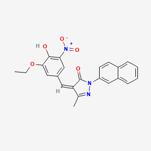 4-(3-ethoxy-4-hydroxy-5-nitrobenzylidene)-5-methyl-2-(2-naphthyl)-2,4-dihydro-3H-pyrazol-3-one