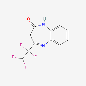 molecular formula C11H8F4N2O B3673052 4-(1,1,2,2-tetrafluoroethyl)-1,3-dihydro-2H-1,5-benzodiazepin-2-one 