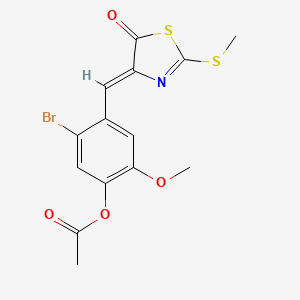 5-bromo-2-methoxy-4-{[2-(methylthio)-5-oxo-1,3-thiazol-4(5H)-ylidene]methyl}phenyl acetate