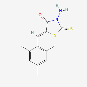 molecular formula C13H14N2OS2 B3673072 3-amino-5-(mesitylmethylene)-2-thioxo-1,3-thiazolidin-4-one 