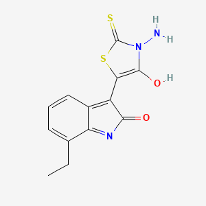 3-(3-amino-4-oxo-2-thioxo-1,3-thiazolidin-5-ylidene)-7-ethyl-1,3-dihydro-2H-indol-2-one