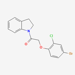 molecular formula C16H13BrClNO2 B3673098 1-[(4-bromo-2-chlorophenoxy)acetyl]indoline 