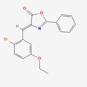 molecular formula C18H14BrNO3 B3673130 4-(2-bromo-5-ethoxybenzylidene)-2-phenyl-1,3-oxazol-5(4H)-one 