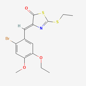 molecular formula C15H16BrNO3S2 B3673144 4-(2-bromo-5-ethoxy-4-methoxybenzylidene)-2-(ethylthio)-1,3-thiazol-5(4H)-one 