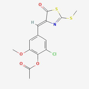 2-chloro-6-methoxy-4-{[2-(methylthio)-5-oxo-1,3-thiazol-4(5H)-ylidene]methyl}phenyl acetate