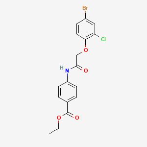 molecular formula C17H15BrClNO4 B3673161 ethyl 4-{[(4-bromo-2-chlorophenoxy)acetyl]amino}benzoate 