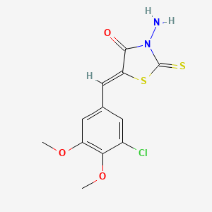 molecular formula C12H11ClN2O3S2 B3673162 3-amino-5-(3-chloro-4,5-dimethoxybenzylidene)-2-thioxo-1,3-thiazolidin-4-one 