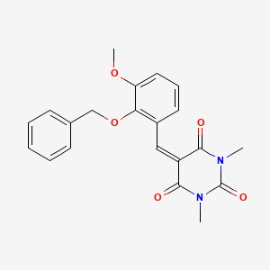 molecular formula C21H20N2O5 B3673179 5-[2-(benzyloxy)-3-methoxybenzylidene]-1,3-dimethyl-2,4,6(1H,3H,5H)-pyrimidinetrione 