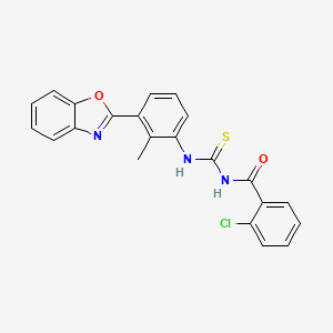 N-({[3-(1,3-benzoxazol-2-yl)-2-methylphenyl]amino}carbonothioyl)-2-chlorobenzamide