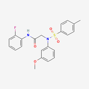 molecular formula C22H21FN2O4S B3673223 N~1~-(2-fluorophenyl)-N~2~-(3-methoxyphenyl)-N~2~-[(4-methylphenyl)sulfonyl]glycinamide 