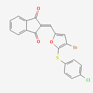 2-({4-bromo-5-[(4-chlorophenyl)thio]-2-furyl}methylene)-1H-indene-1,3(2H)-dione