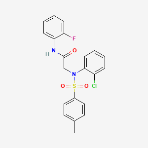 molecular formula C21H18ClFN2O3S B3673256 N~2~-(2-chlorophenyl)-N~1~-(2-fluorophenyl)-N~2~-[(4-methylphenyl)sulfonyl]glycinamide 