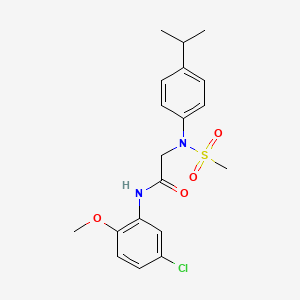 molecular formula C19H23ClN2O4S B3673258 N~1~-(5-chloro-2-methoxyphenyl)-N~2~-(4-isopropylphenyl)-N~2~-(methylsulfonyl)glycinamide 