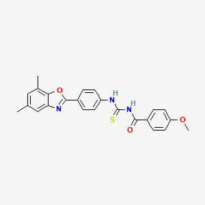 N-({[4-(5,7-dimethyl-1,3-benzoxazol-2-yl)phenyl]amino}carbonothioyl)-4-methoxybenzamide