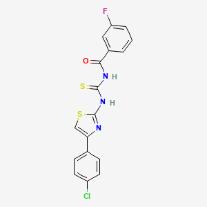 molecular formula C17H11ClFN3OS2 B3673325 N-({[4-(4-chlorophenyl)-1,3-thiazol-2-yl]amino}carbonothioyl)-3-fluorobenzamide 