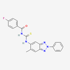 4-fluoro-N-{[(6-methyl-2-phenyl-2H-1,2,3-benzotriazol-5-yl)amino]carbonothioyl}benzamide