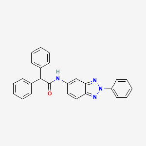 molecular formula C26H20N4O B3673351 2,2-diphenyl-N-(2-phenyl-2H-1,2,3-benzotriazol-5-yl)acetamide 