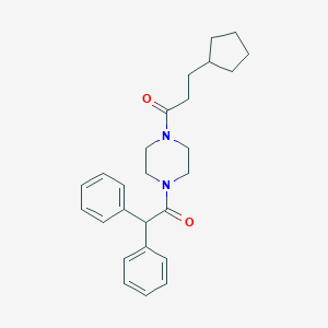 molecular formula C26H32N2O2 B367337 1-(3-Cyclopentylpropanoyl)-4-(diphenylacetyl)piperazine CAS No. 488716-42-3