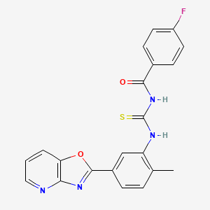 4-fluoro-N-{[(2-methyl-5-[1,3]oxazolo[4,5-b]pyridin-2-ylphenyl)amino]carbonothioyl}benzamide